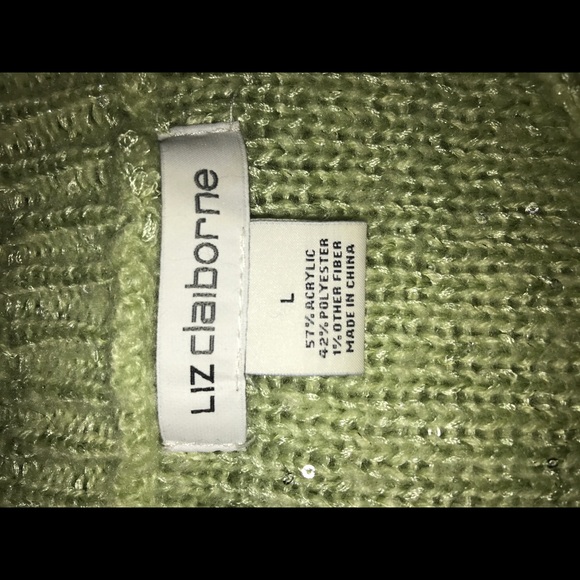 Liz Claiborne Green Sparkling Sweater - Picture 4 of 4
